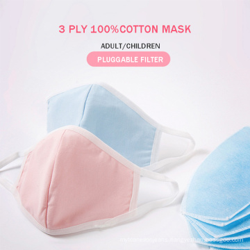 Custom Black Mouth Mask Reusable Dust Mast Cover Anti-Dust Cotton Face Mask for Kids and Adult